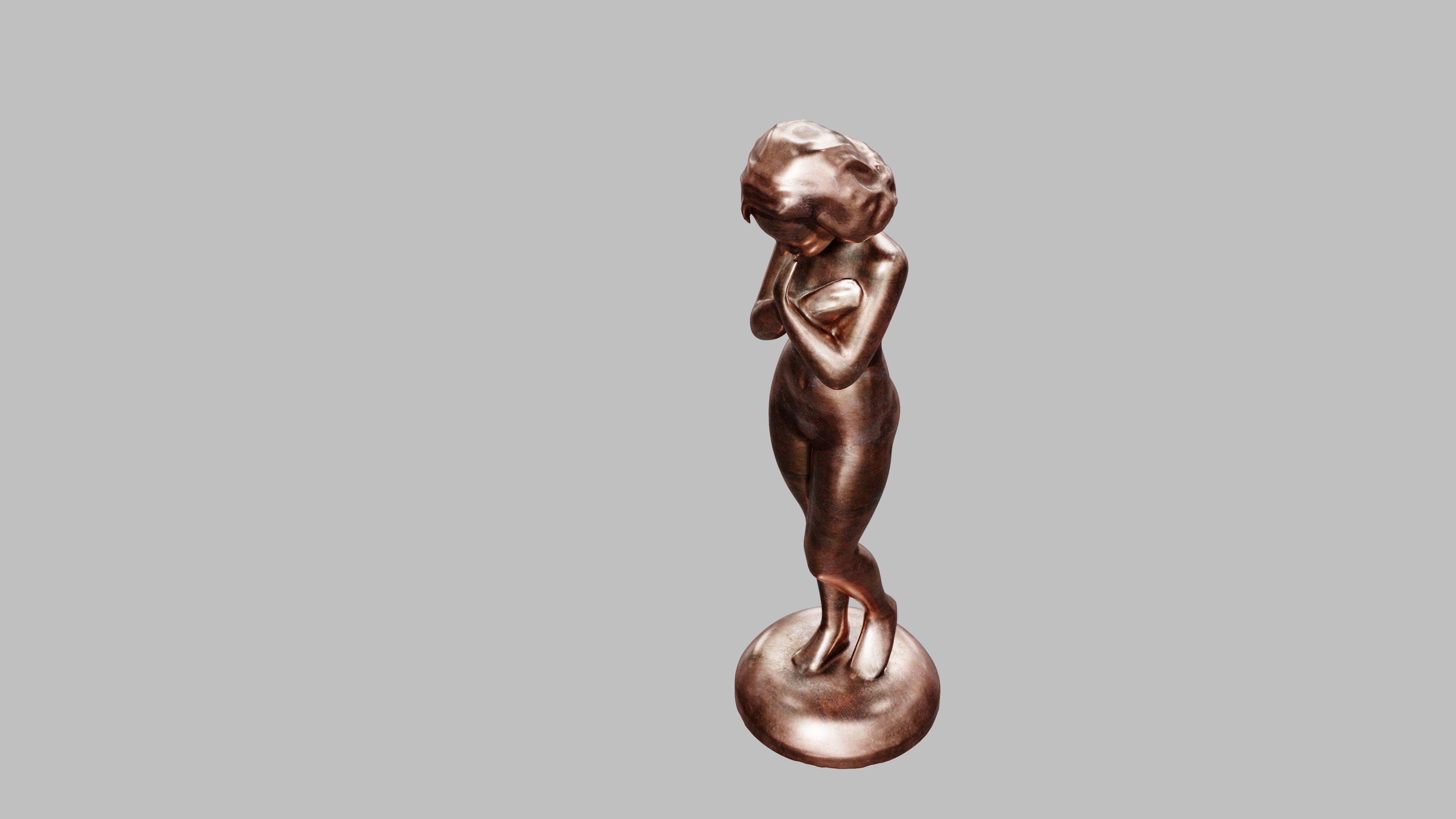 Girl Statuette 3D model_6