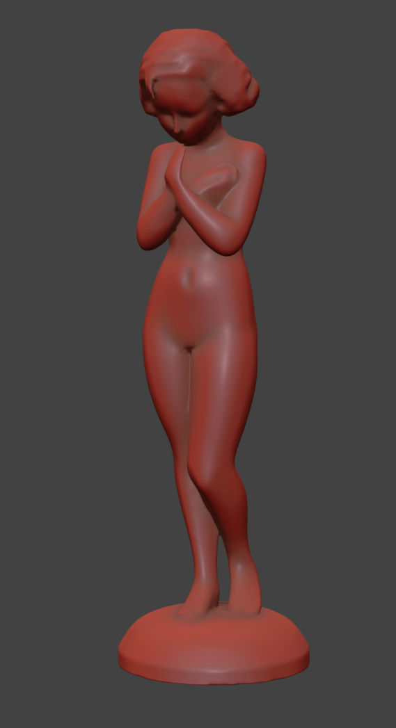 Girl Statuette 3D model_22