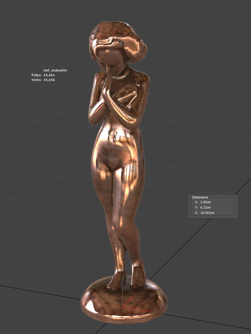 Girl Statuette 3D model_20