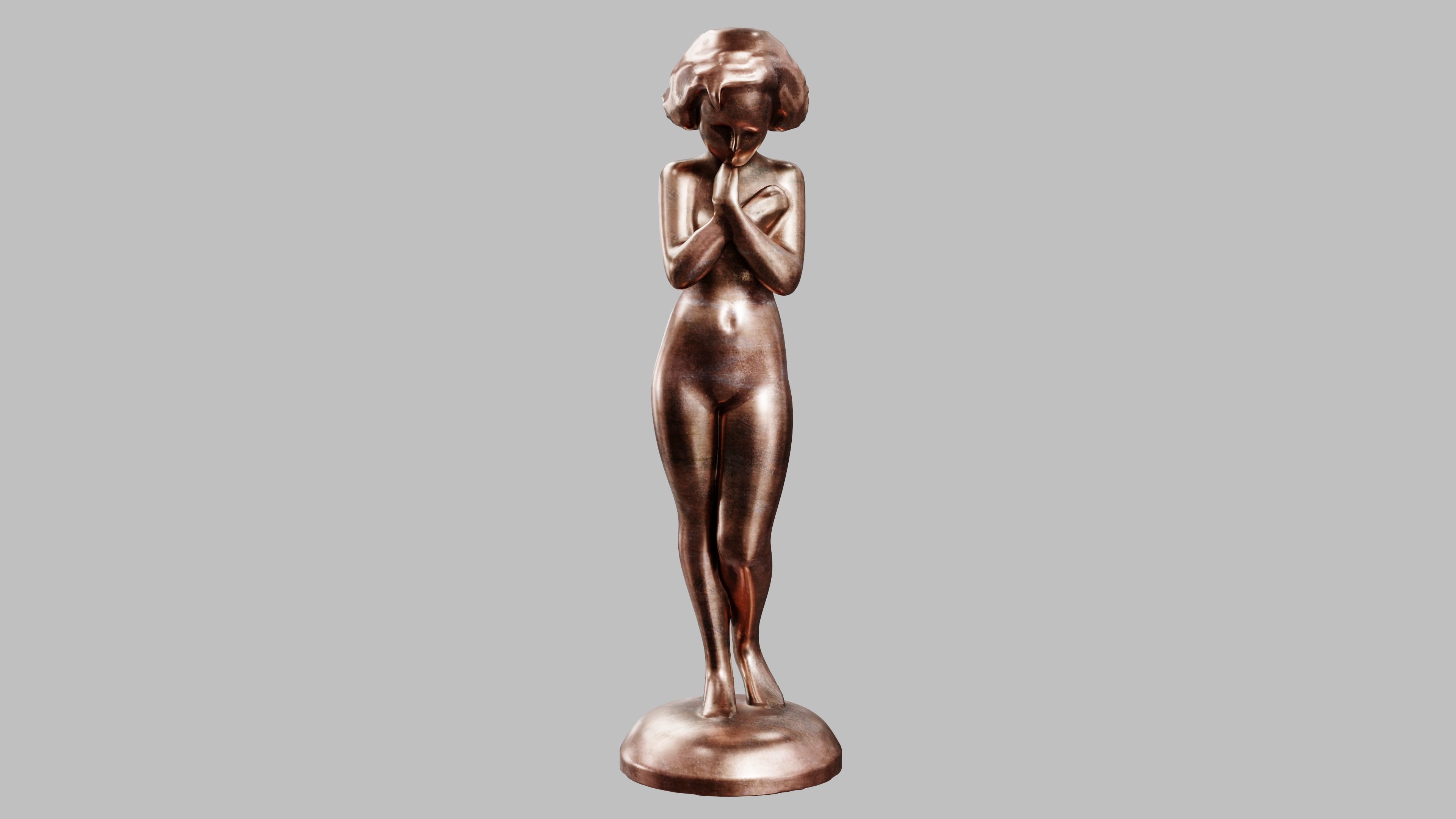 Girl Statuette 3D model_1