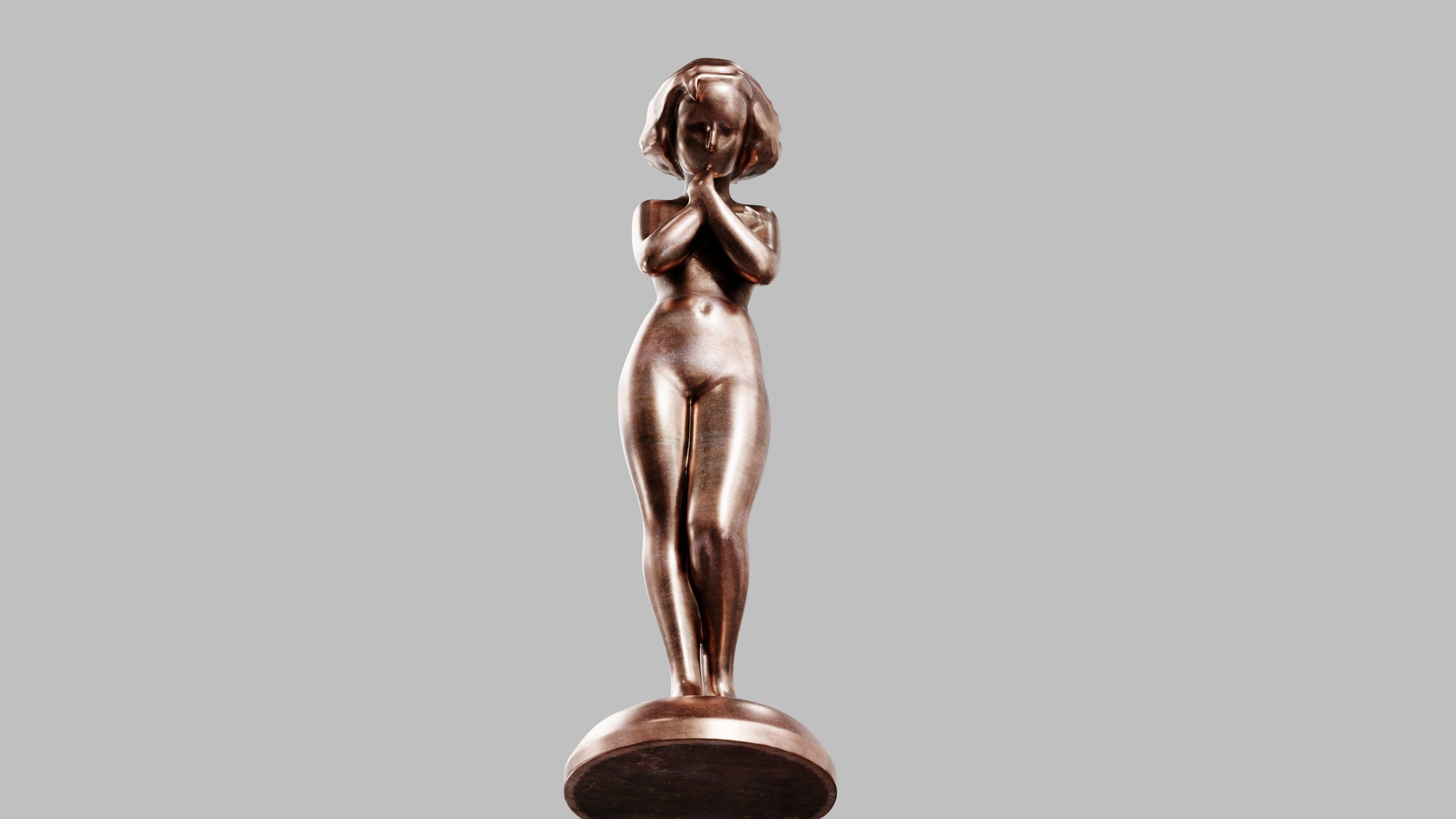 Girl Statuette 3D model_12