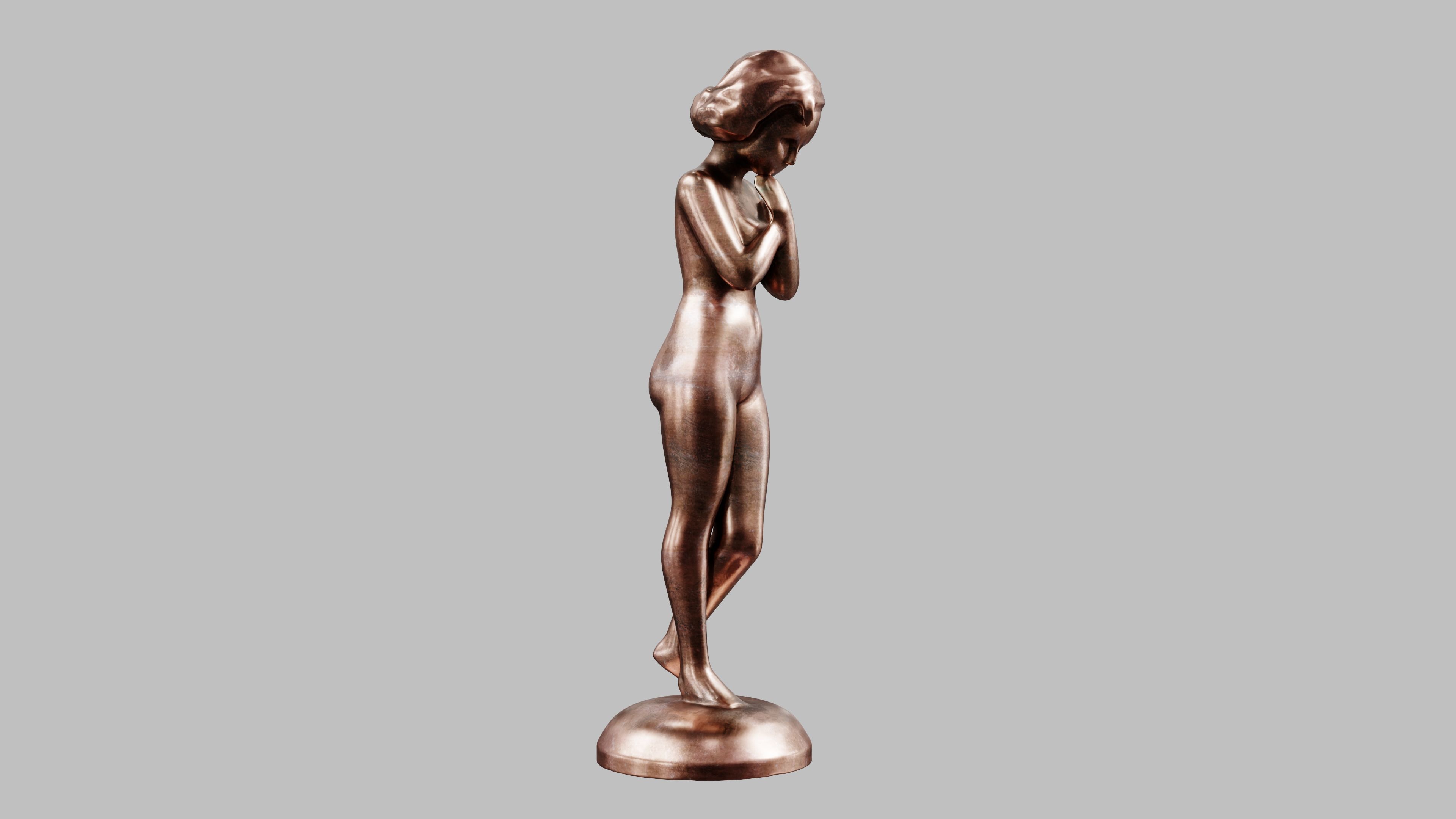 Girl Statuette 3D model_2