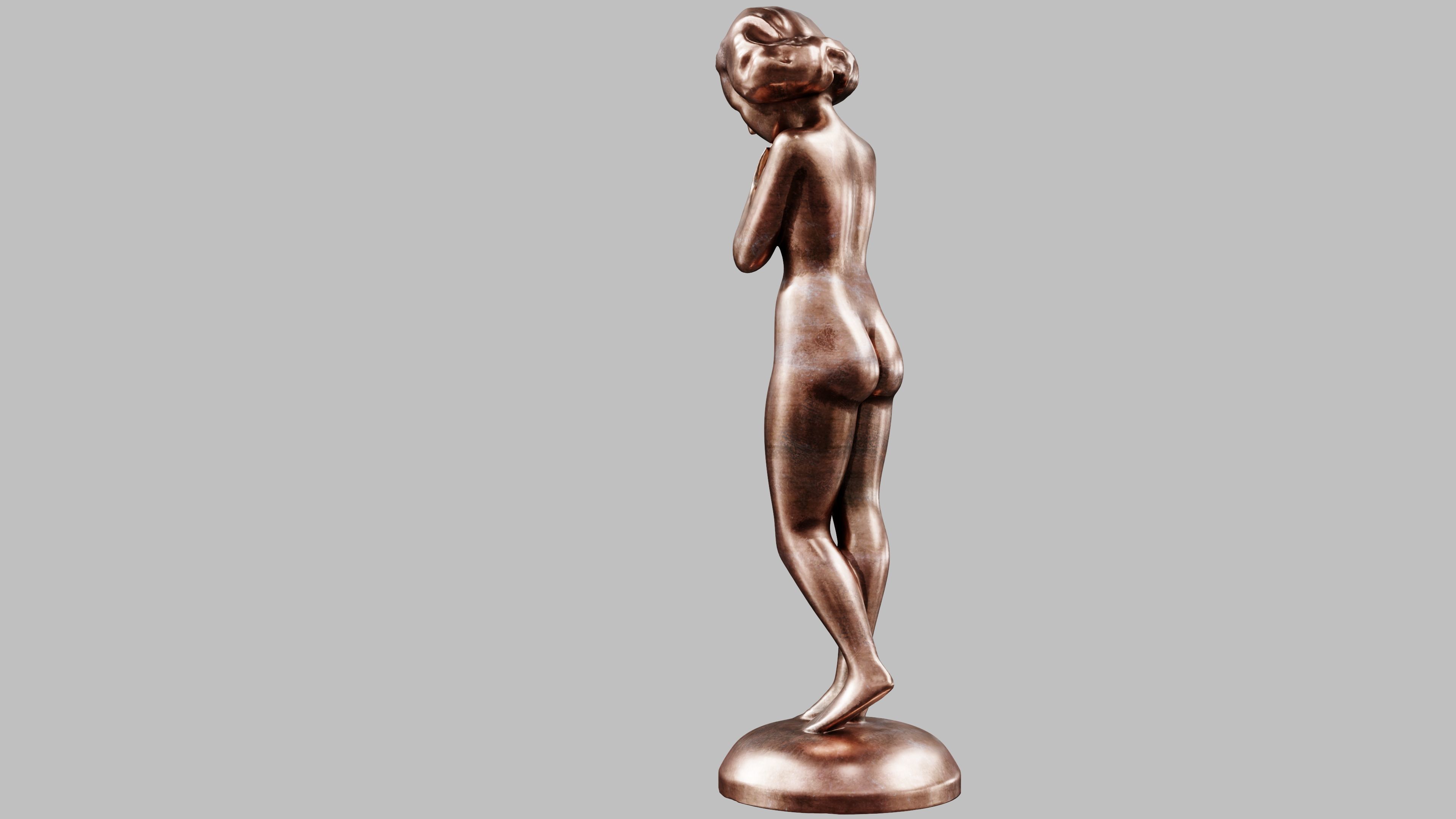 Girl Statuette 3D model_4