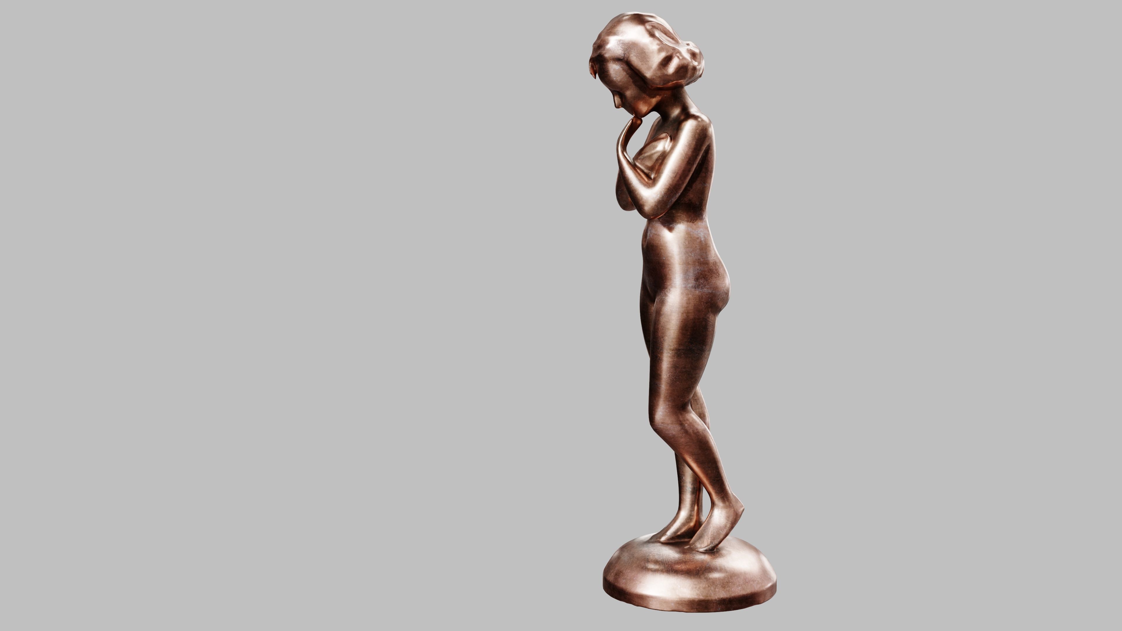 Girl Statuette 3D model_5