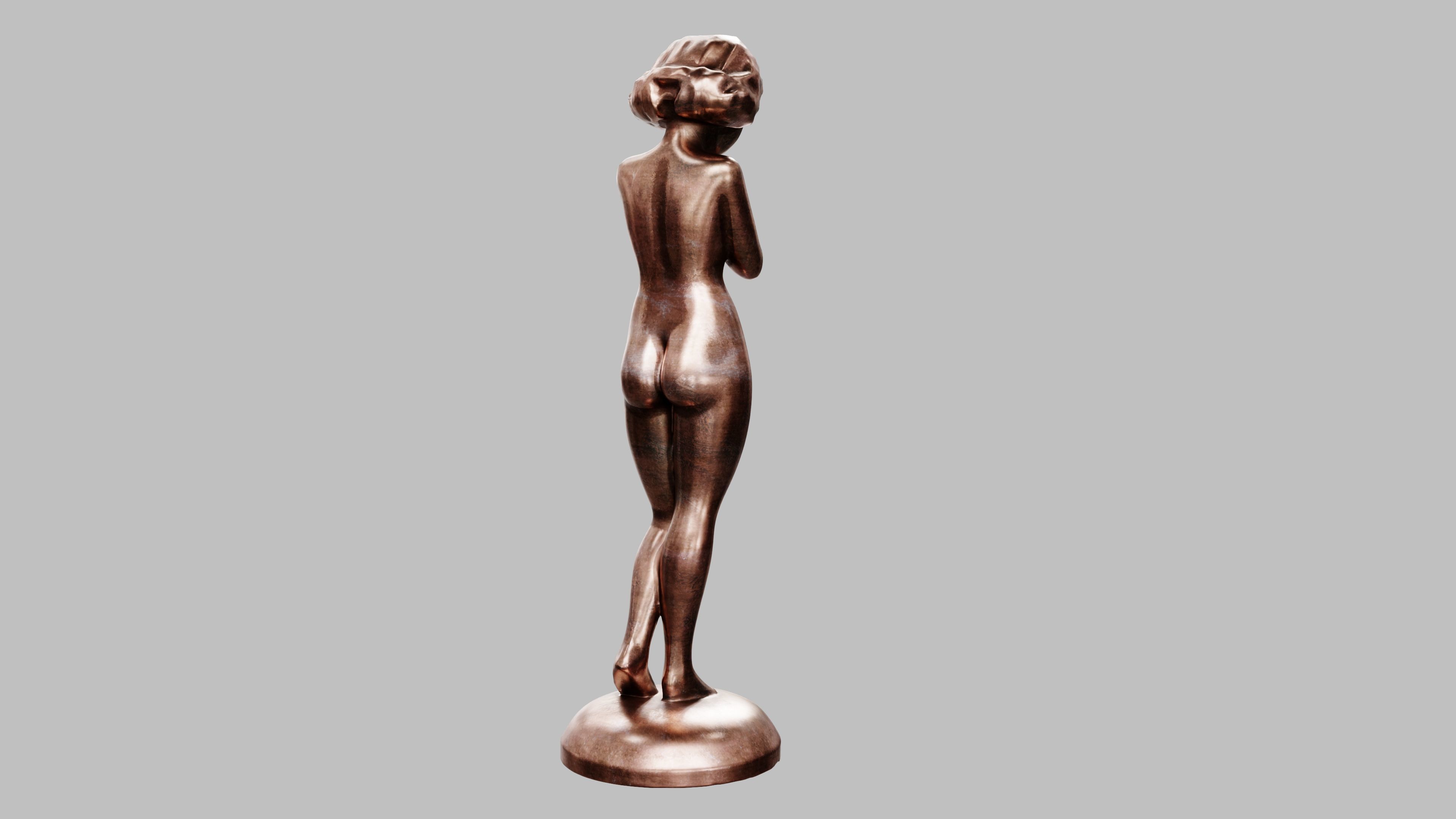 Girl Statuette 3D model_3