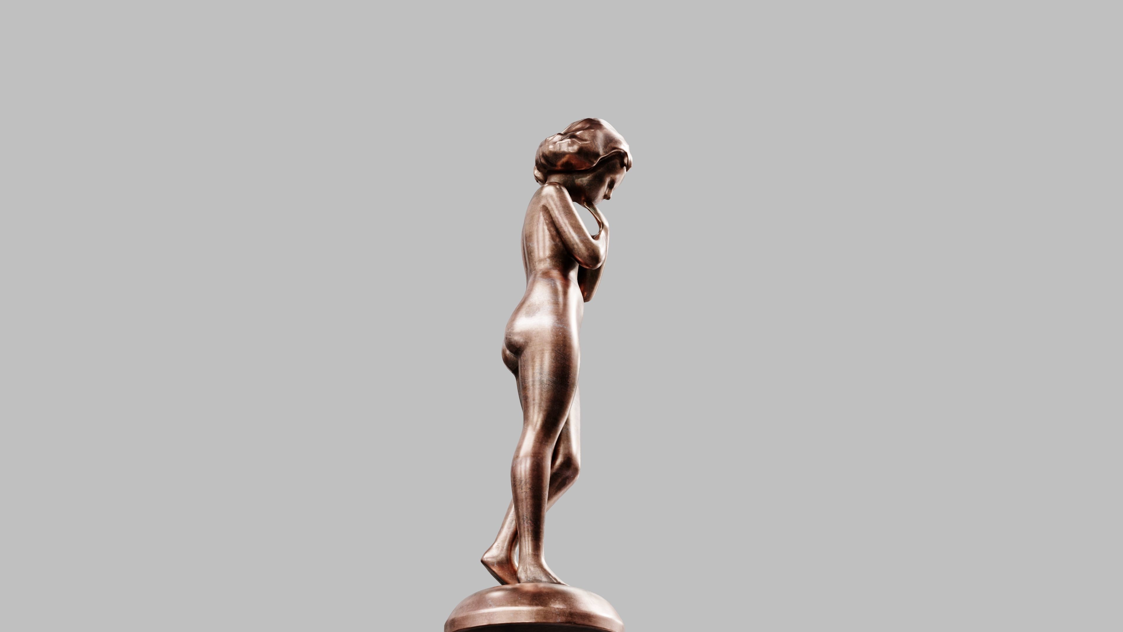 Girl Statuette 3D model_9