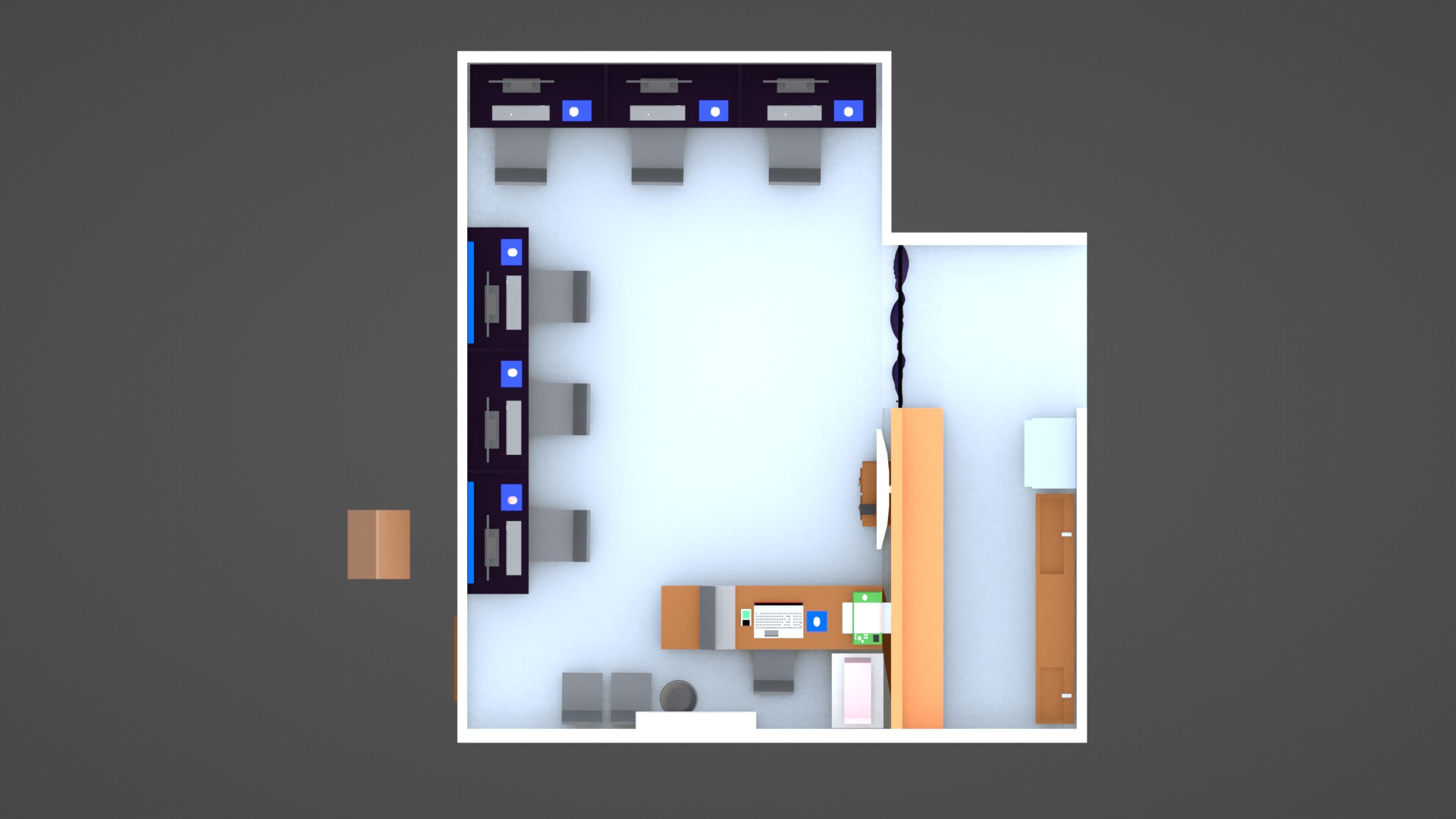 Computers Room Low-poly 3D model_5
