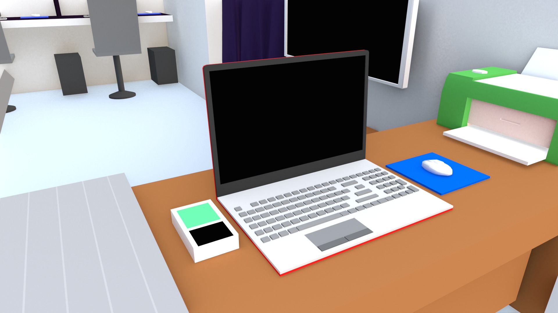 Computers Room Low-poly 3D model_9