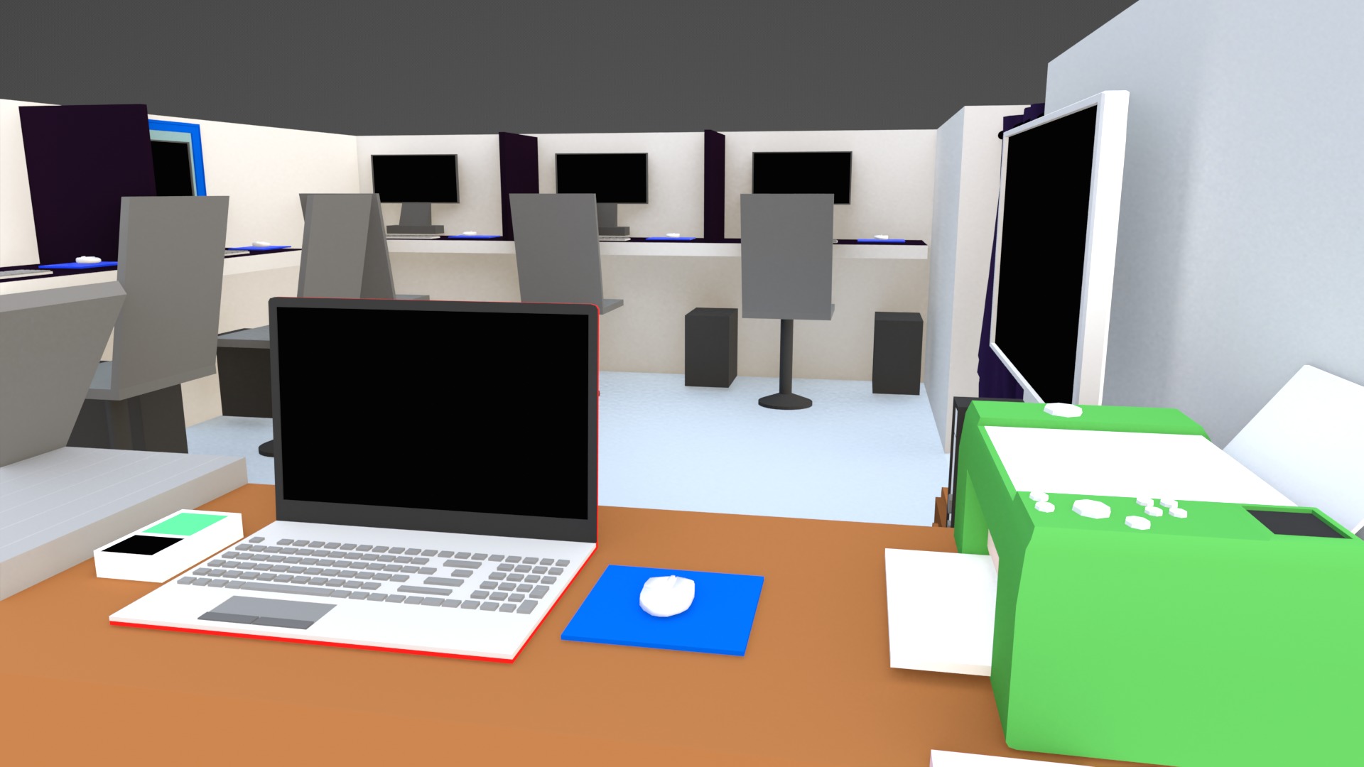Computers Room Low-poly 3D model_8
