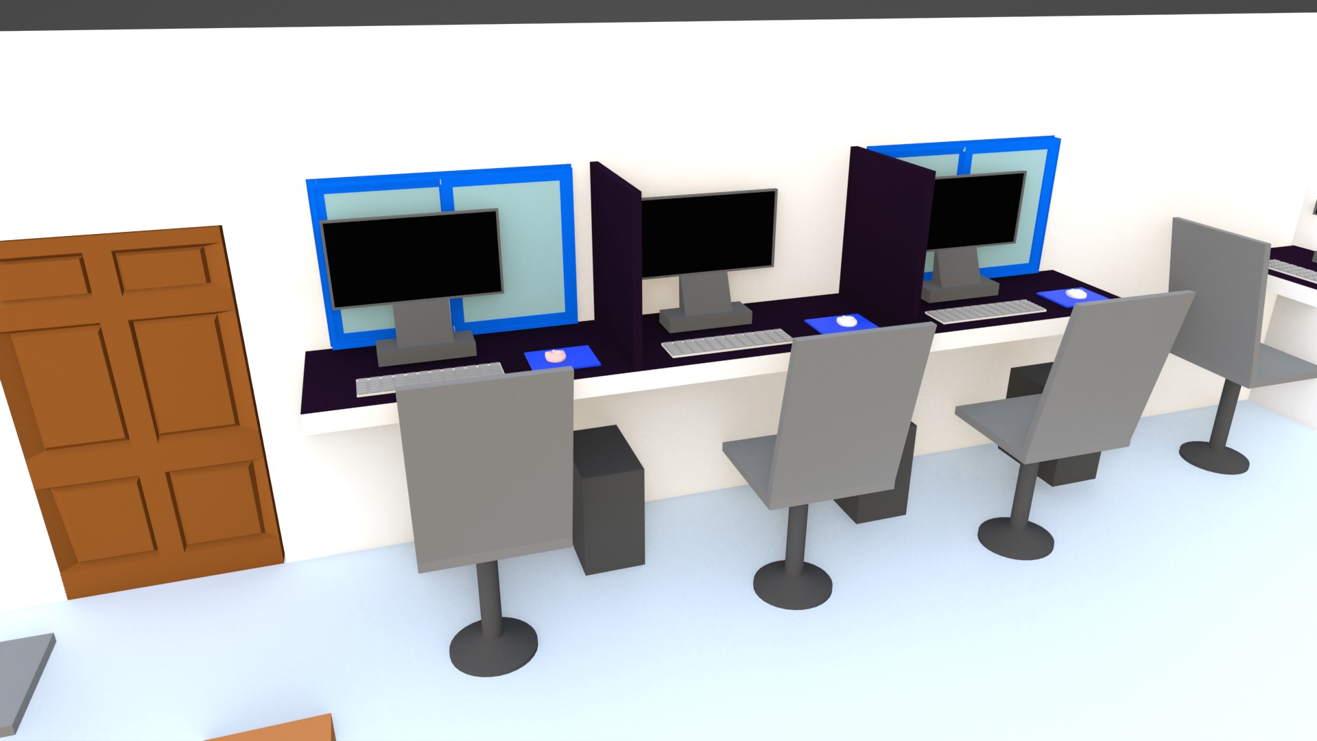 Computers Room Low-poly 3D model_7