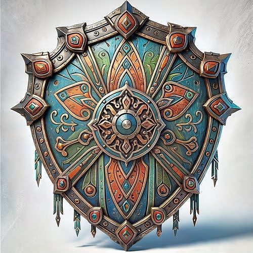 Medieval Fantasy Ornamental Shield 3D model