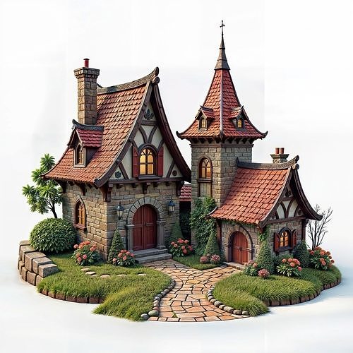 Medieval Village Houses 3D model