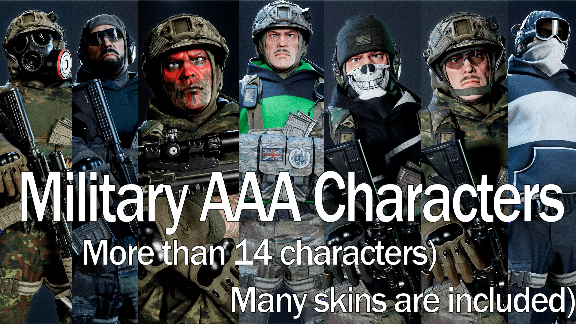 Soldiers AAA-Pack UE Low-poly 3D model