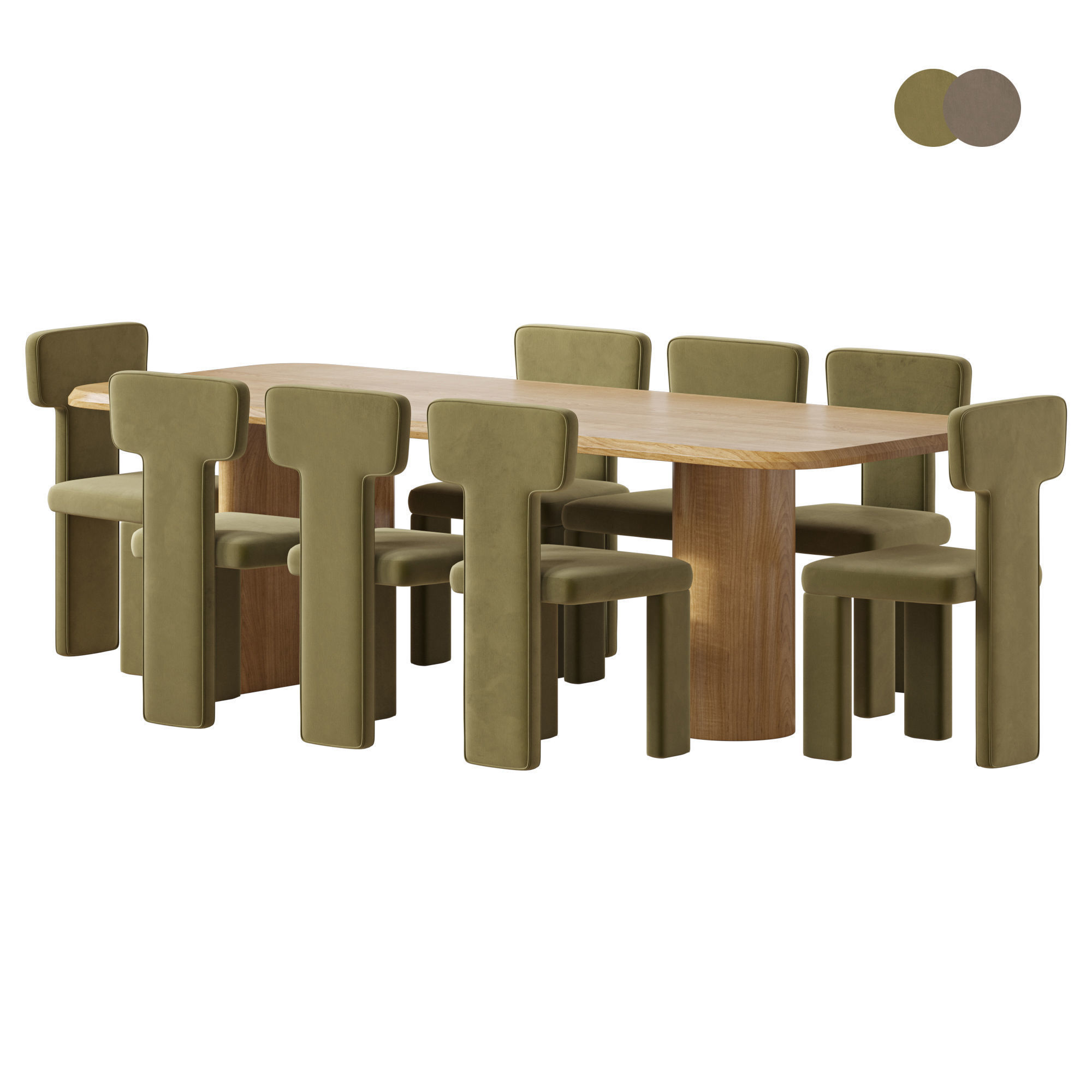 Archer Dining Table And Teo Dining Chair 3D model_3