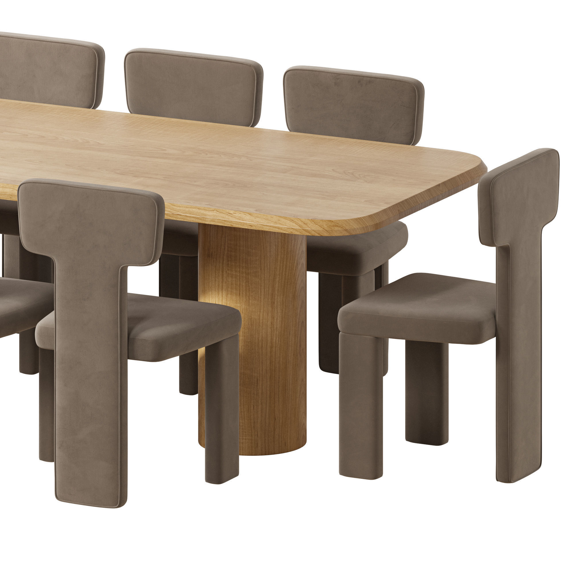 Archer Dining Table And Teo Dining Chair 3D model_7