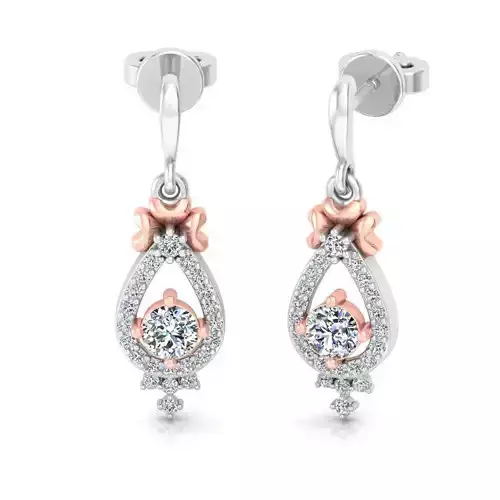 Diamond Dangle earrings 3d print model  3D print model