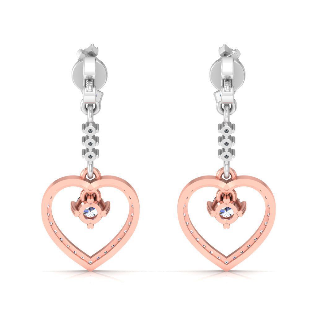 Heart dangle earring 3dm print model 3D print model_1
