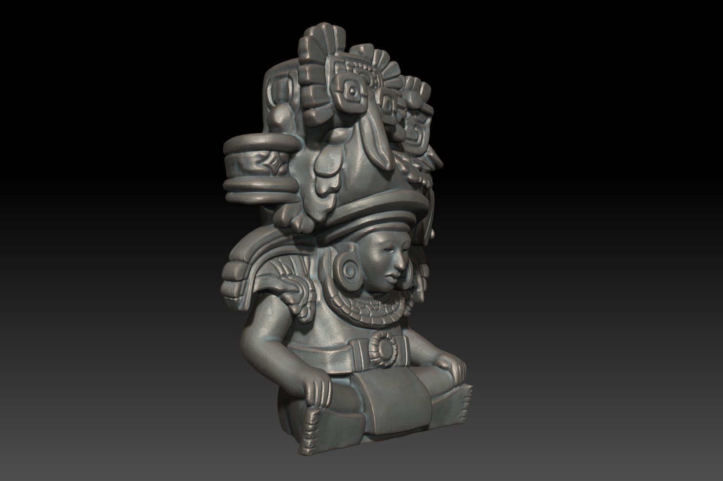 Ancient Mayan Statue 04 241231 3D print model_3