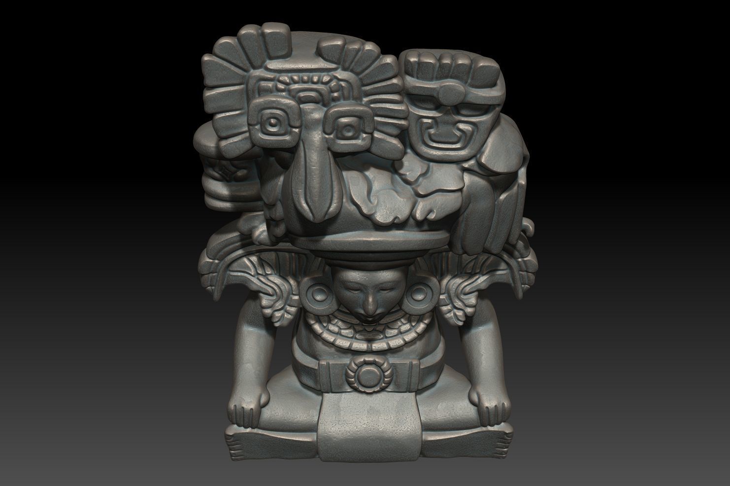 Ancient Mayan Statue 04 241231 3D print model_10