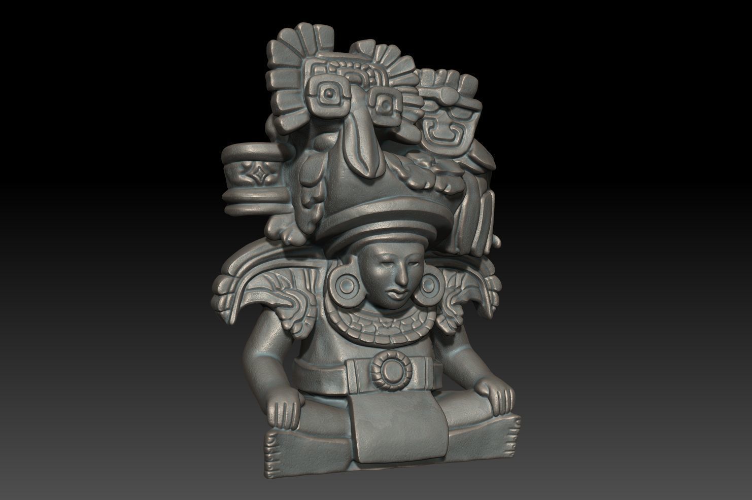 Ancient Mayan Statue 04 241231 3D print model_2