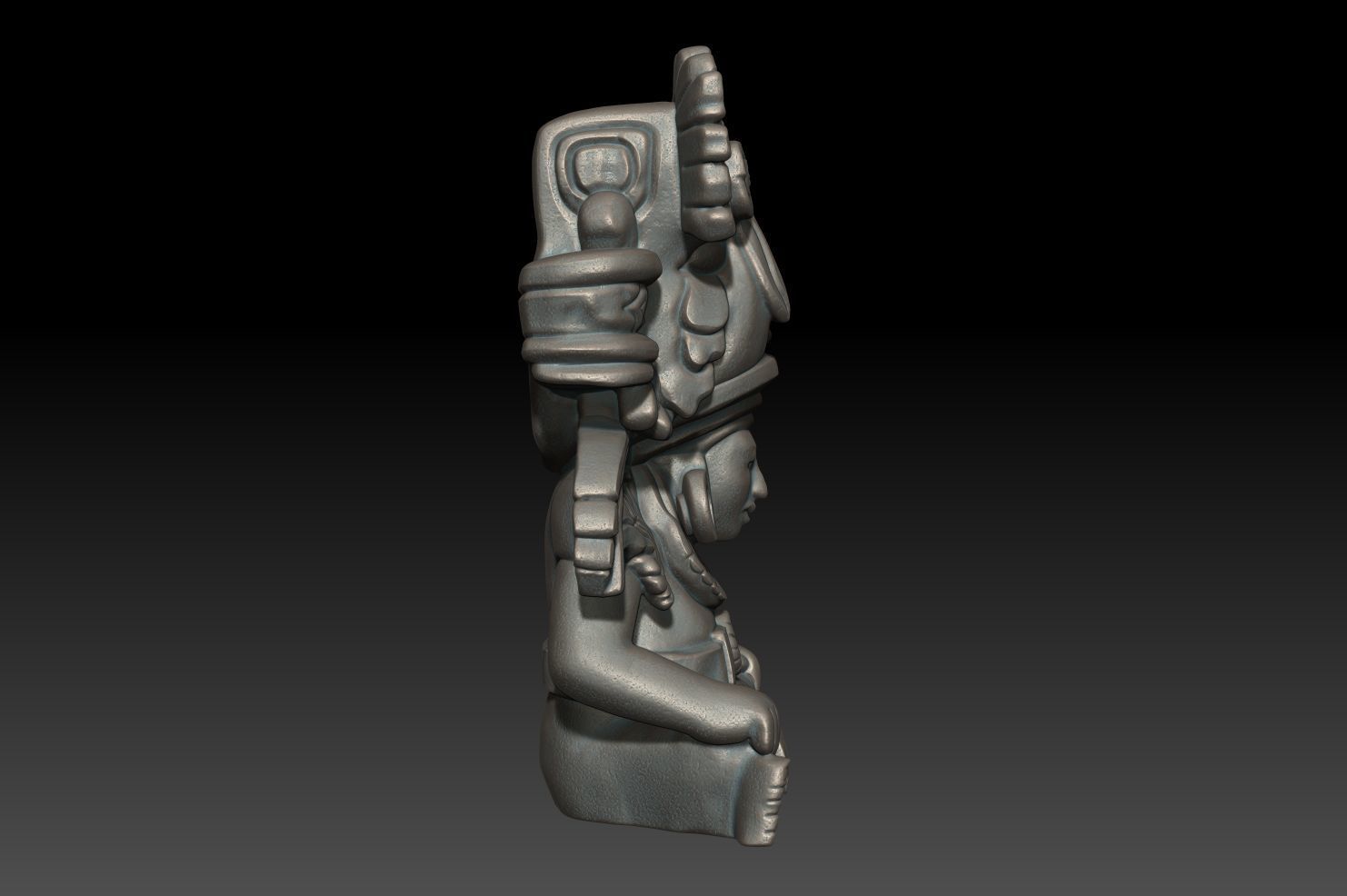 Ancient Mayan Statue 04 241231 3D print model_5