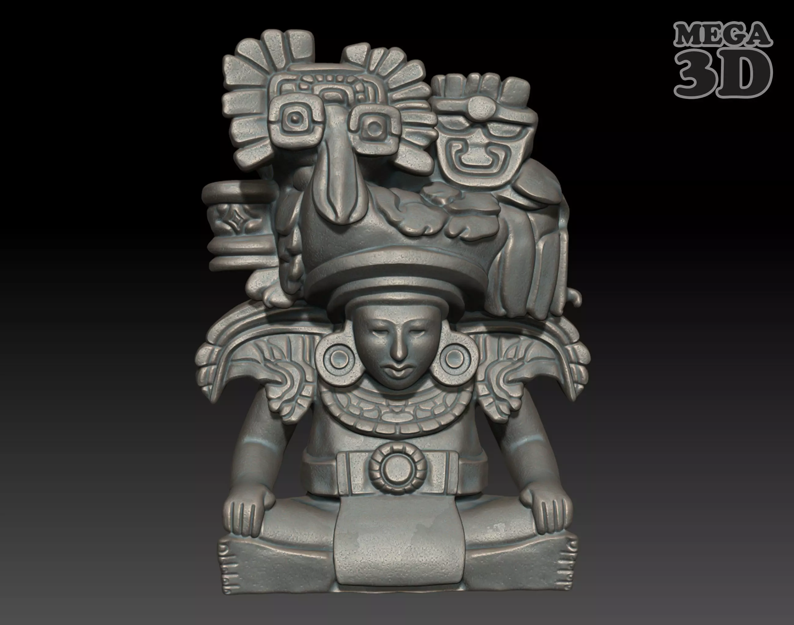 Ancient Mayan Statue 04 241231 3D print model_0