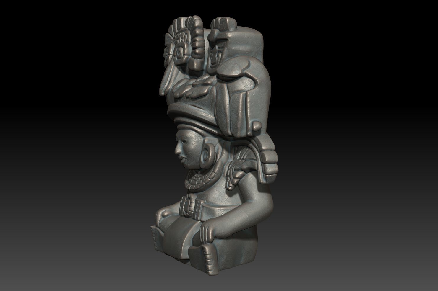 Ancient Mayan Statue 04 241231 3D print model_7