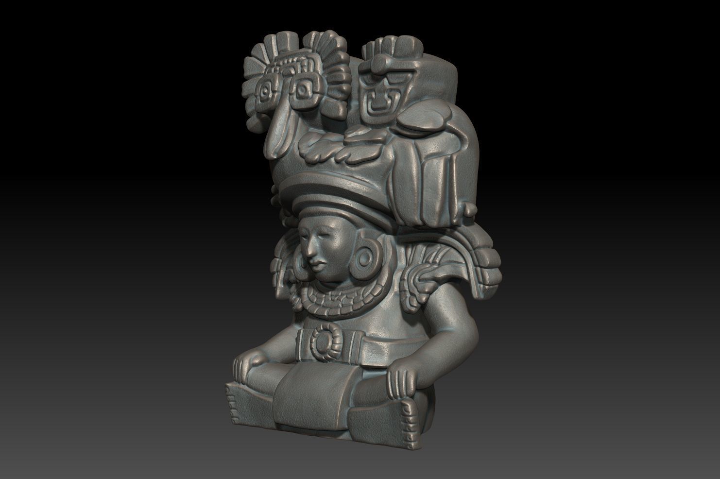 Ancient Mayan Statue 04 241231 3D print model_6