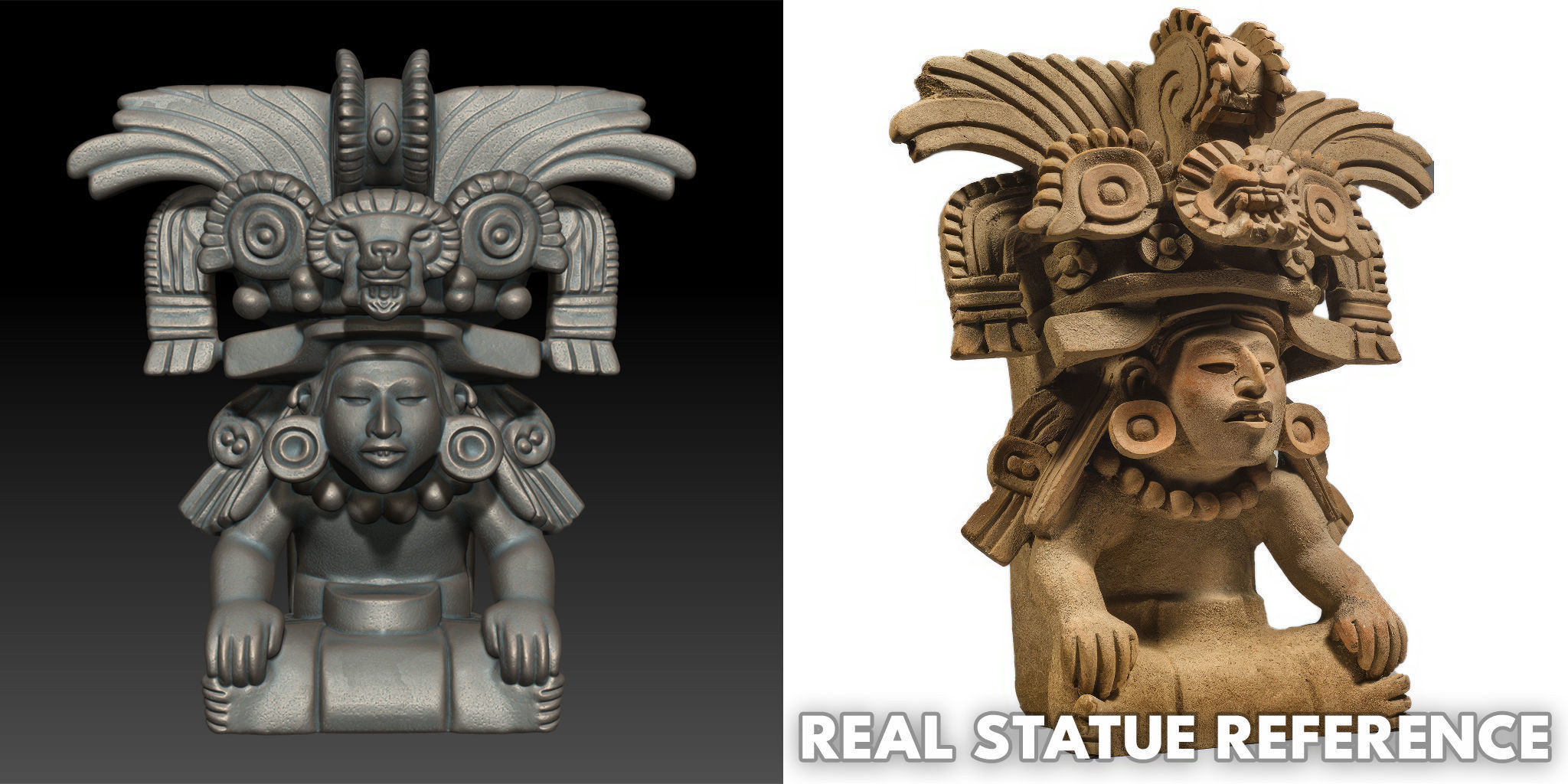 Ancient Mayan Statue 02 241231 3D print model_1