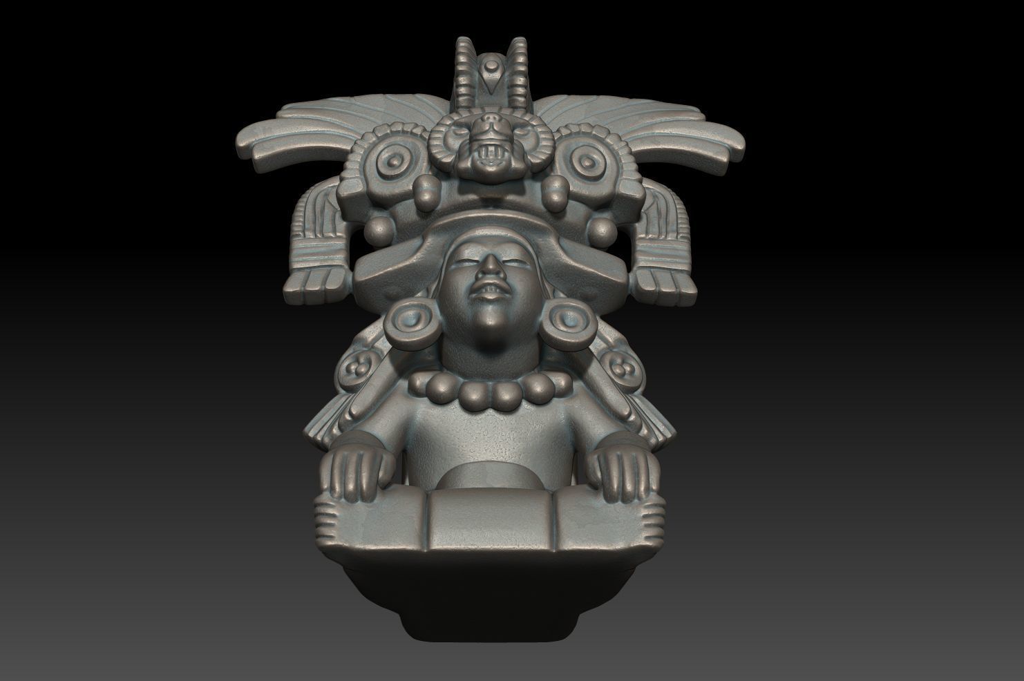 Ancient Mayan Statue 02 241231 3D print model_9