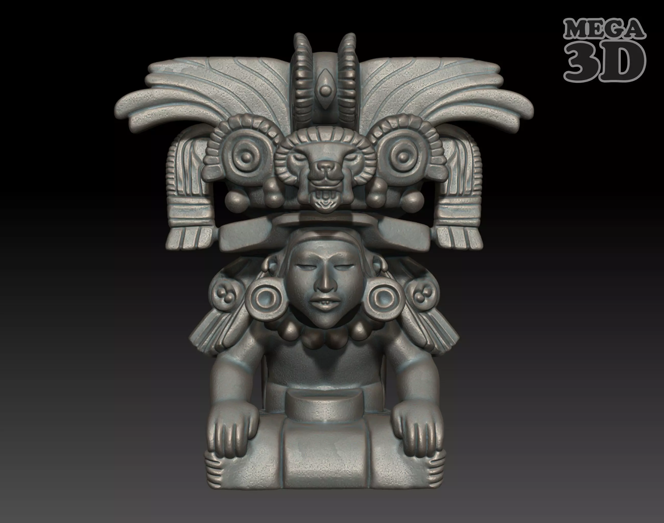 Ancient Mayan Statue 02 241231 3D print model_0