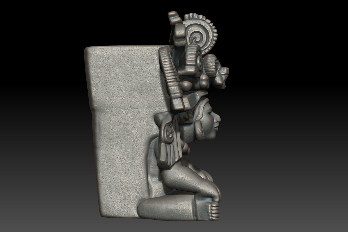 Ancient Mayan Statue 02 241231 3D print model_5