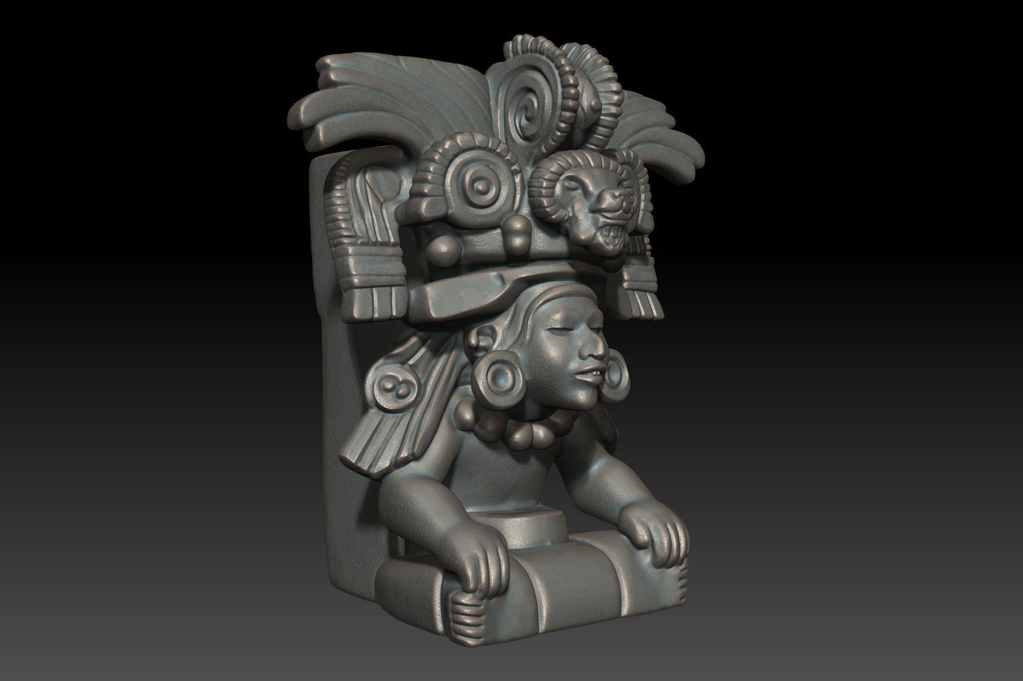 Ancient Mayan Statue 02 241231 3D print model_3