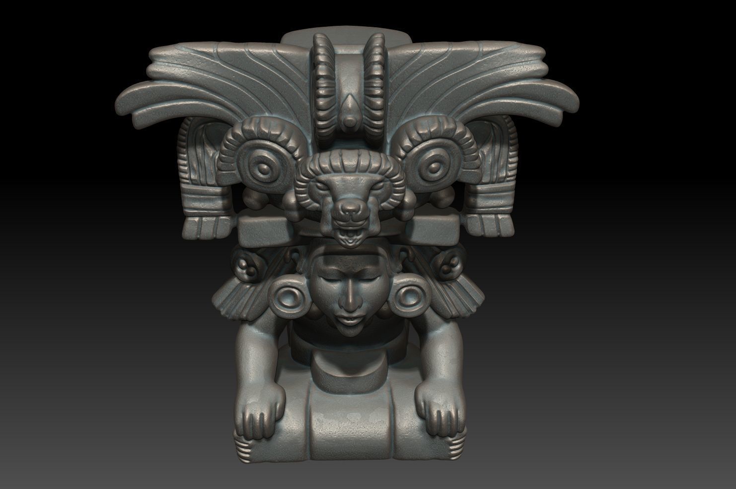 Ancient Mayan Statue 02 241231 3D print model_10