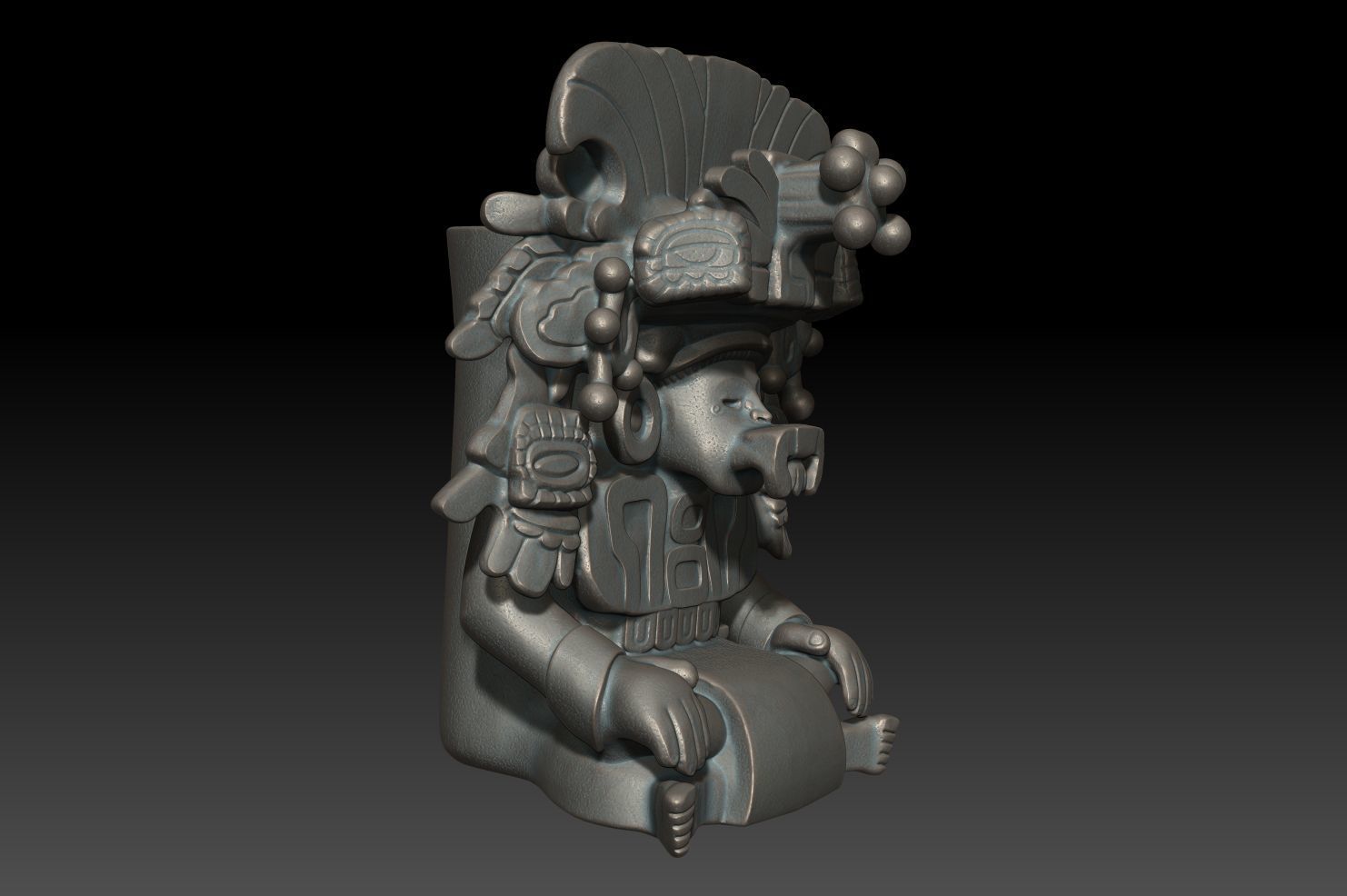 Ancient Mayan Statue 01 241231 3D print model_3
