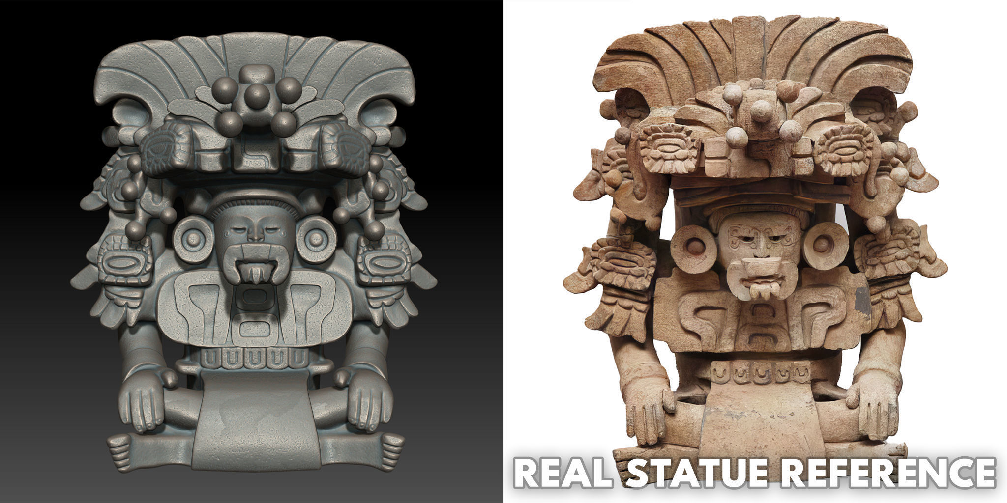Ancient Mayan Statue 01 241231 3D print model_1