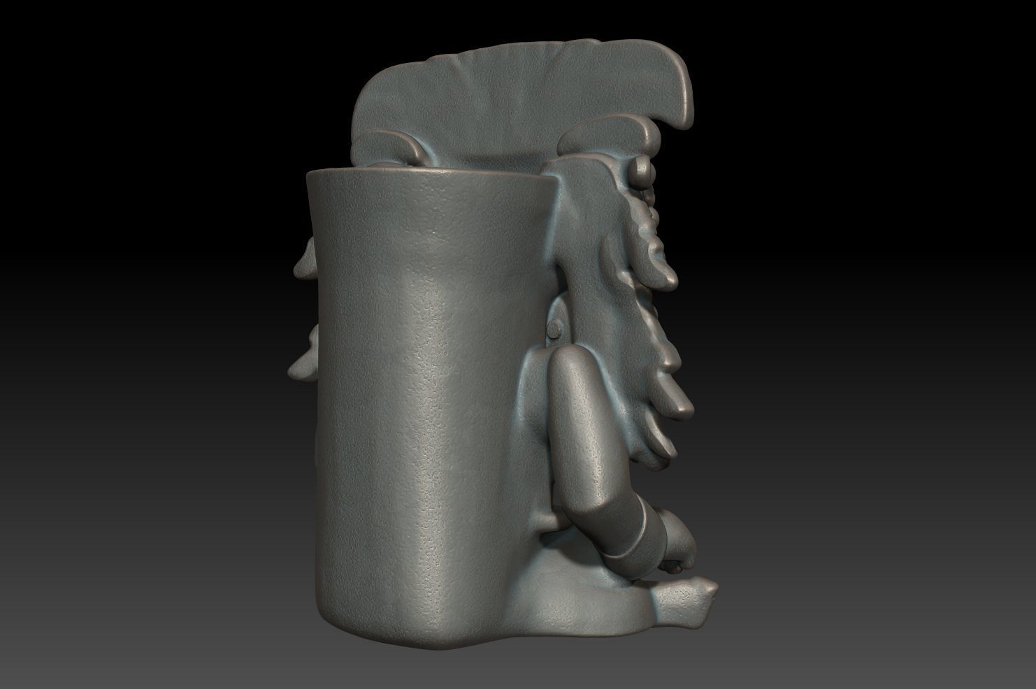 Ancient Mayan Statue 01 241231 3D print model_6