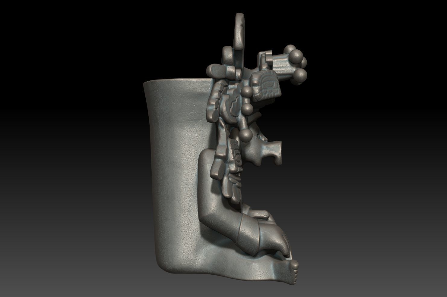 Ancient Mayan Statue 01 241231 3D print model_5