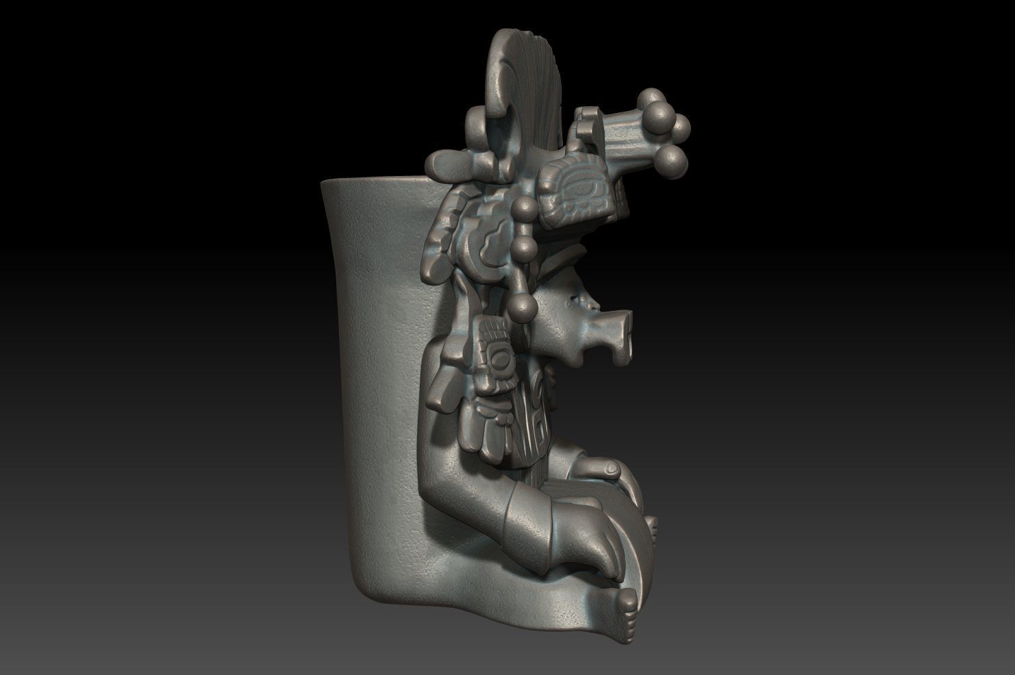 Ancient Mayan Statue 01 241231 3D print model_4