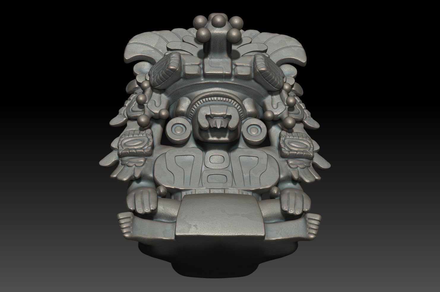 Ancient Mayan Statue 01 241231 3D print model_9