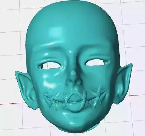 BJD Elf Head With Stitched Mouth