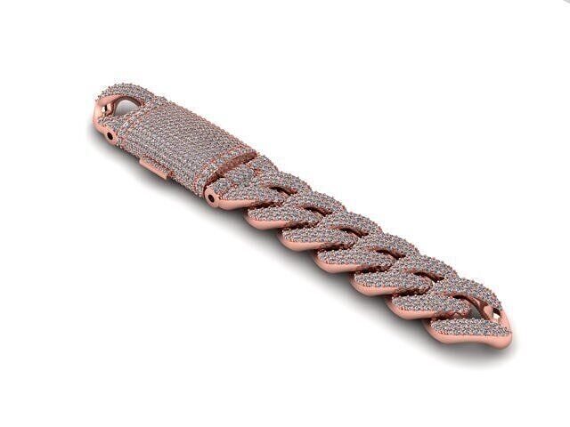 Lock and cuban link22mm 2025 3D model