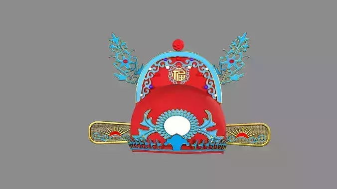 china god hat Low-poly 3D model