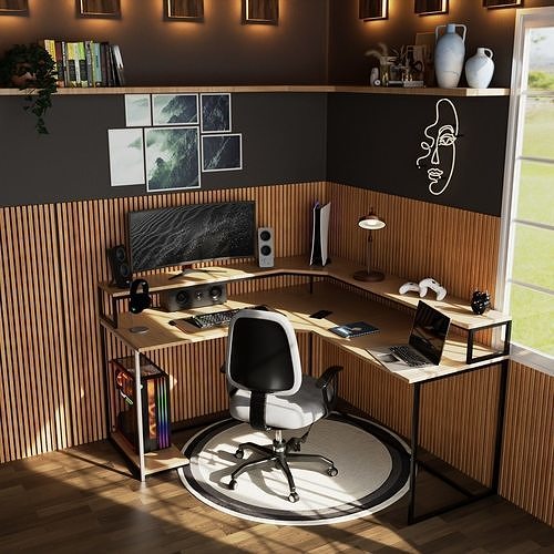 Work Room 1 Low-poly 3D model