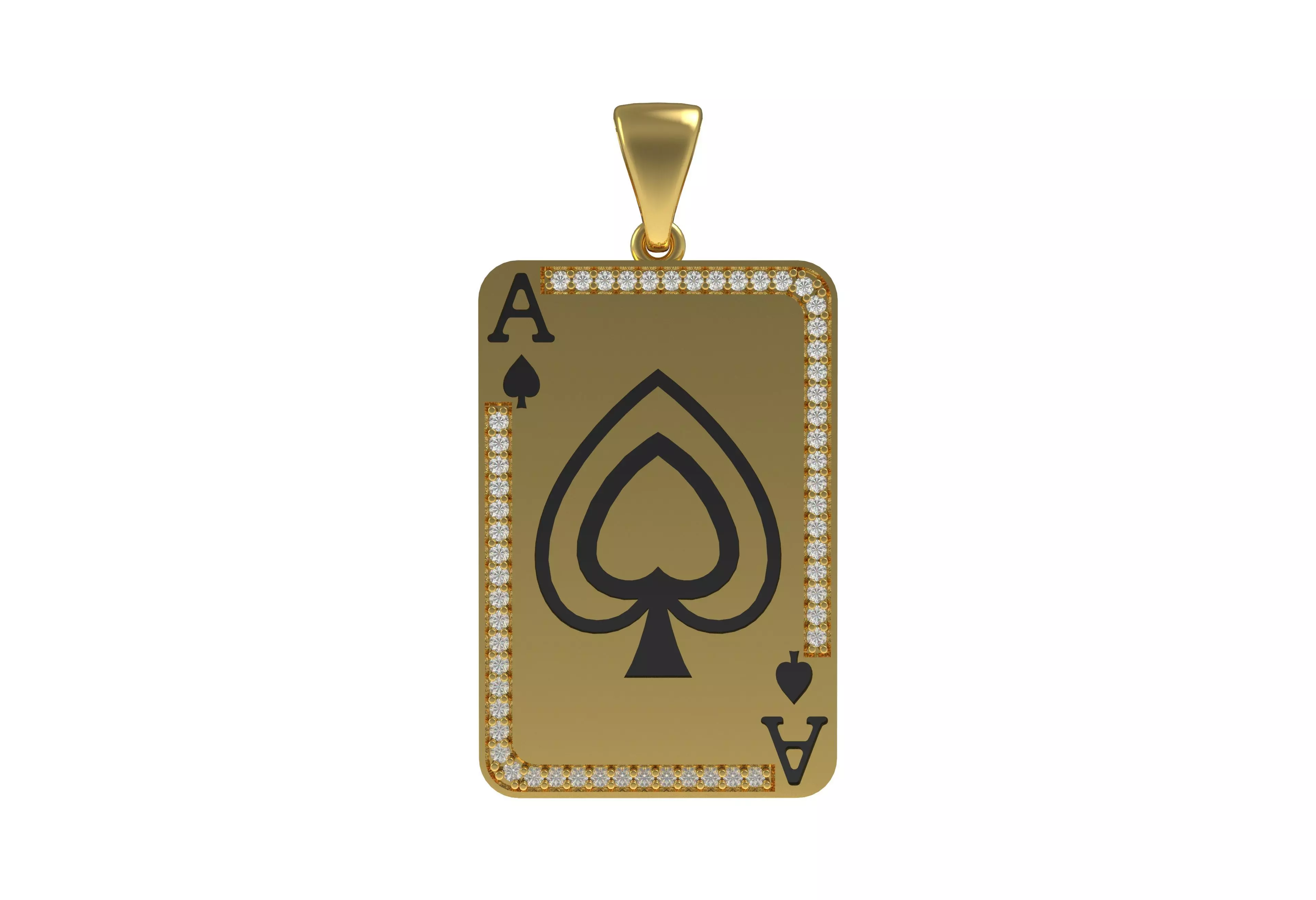 Ace Playing Card Pendant 3D print model_0