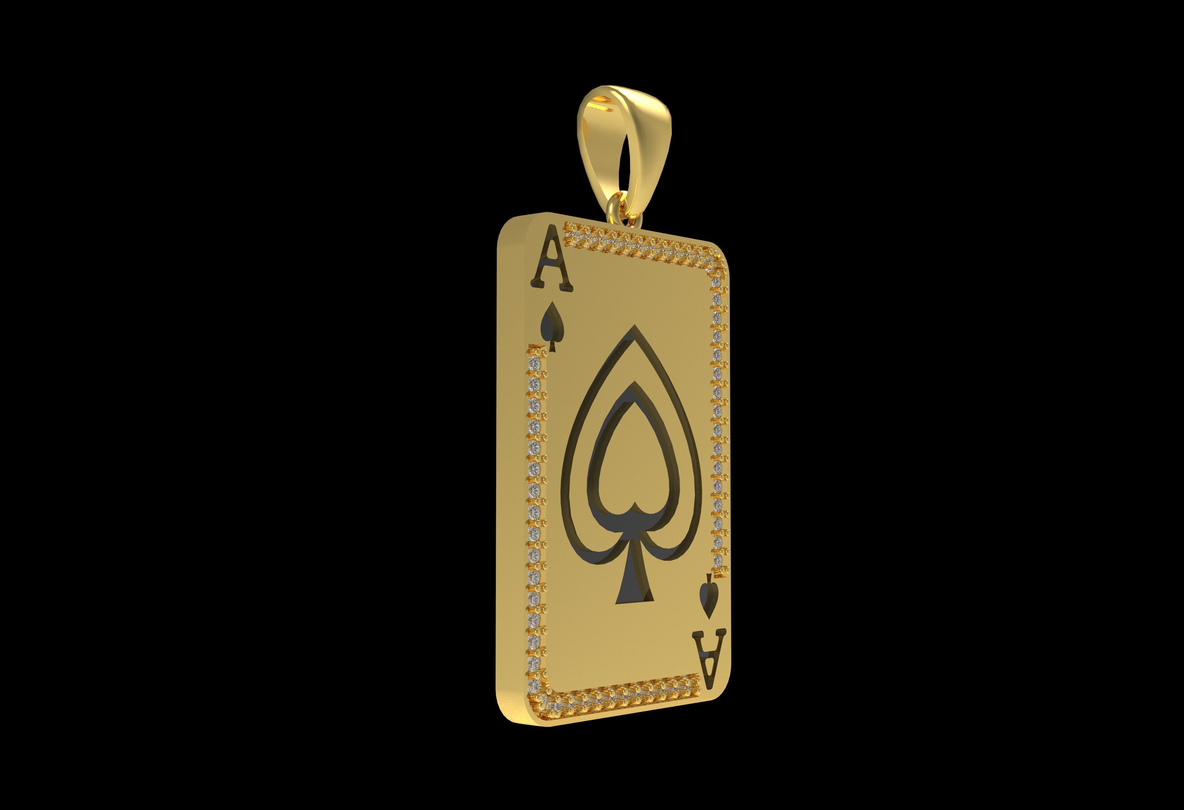 Ace Playing Card Pendant 3D print model_18