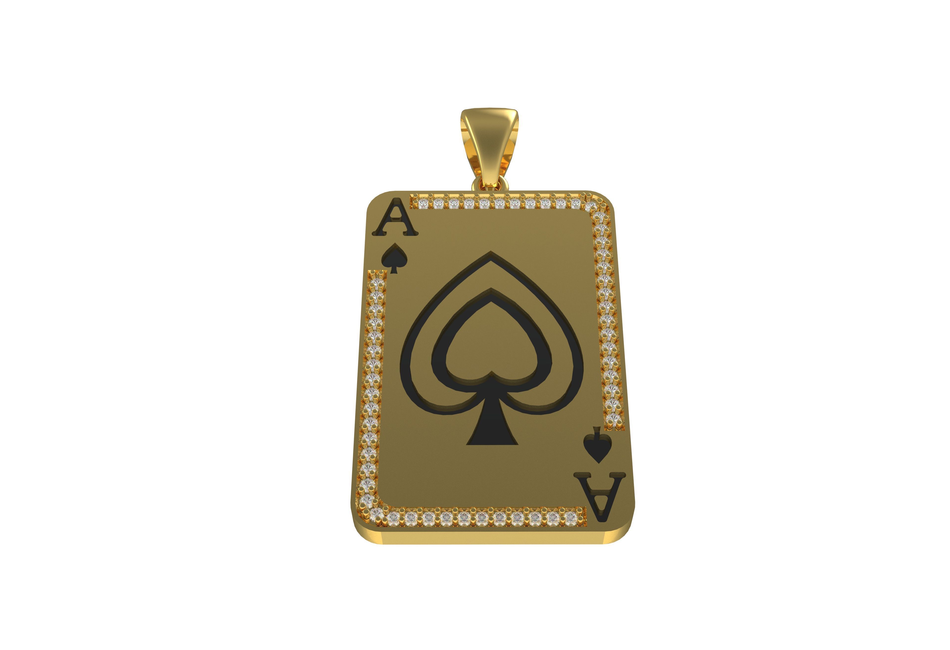 Ace Playing Card Pendant 3D print model_2