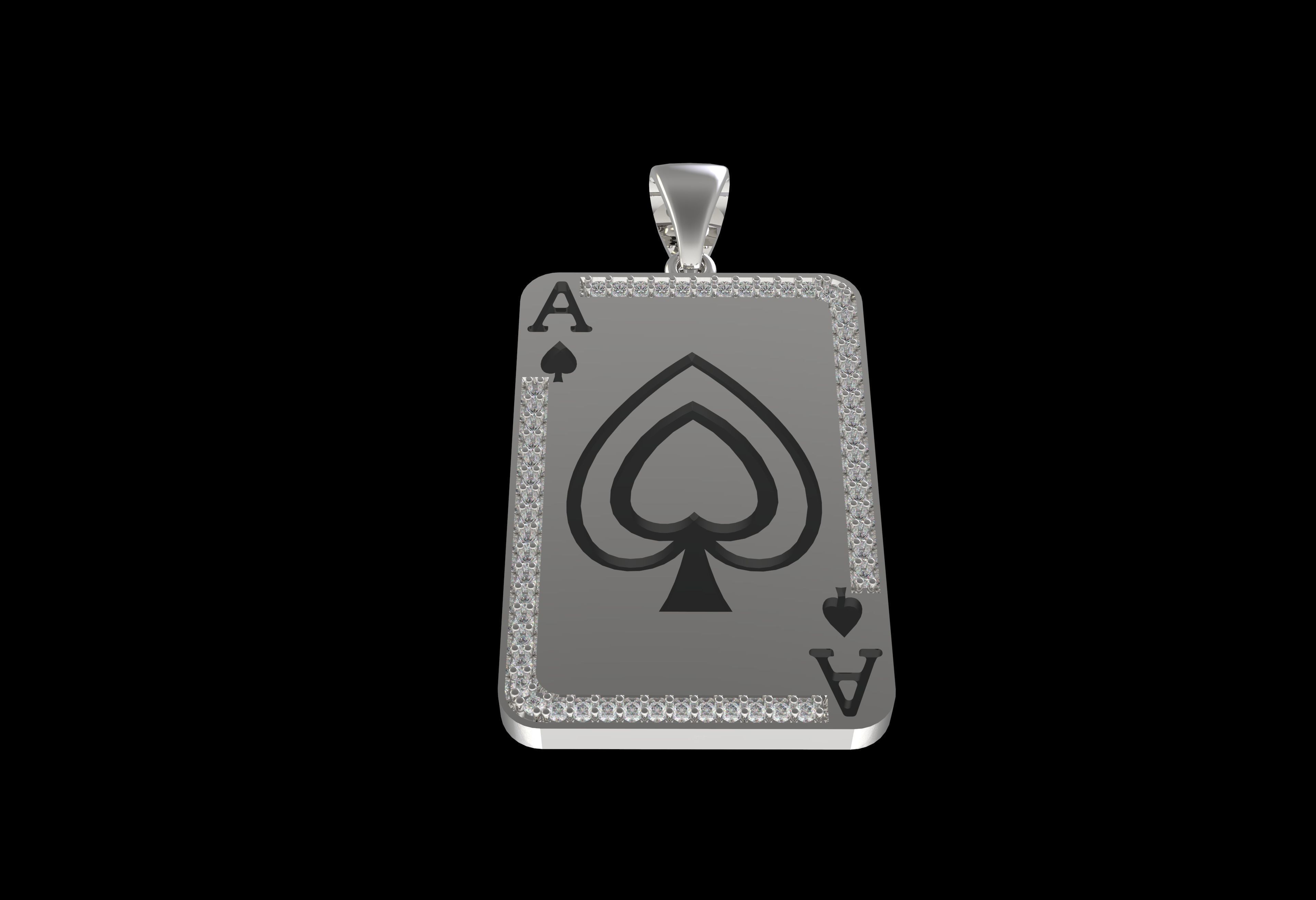 Ace Playing Card Pendant 3D print model_20
