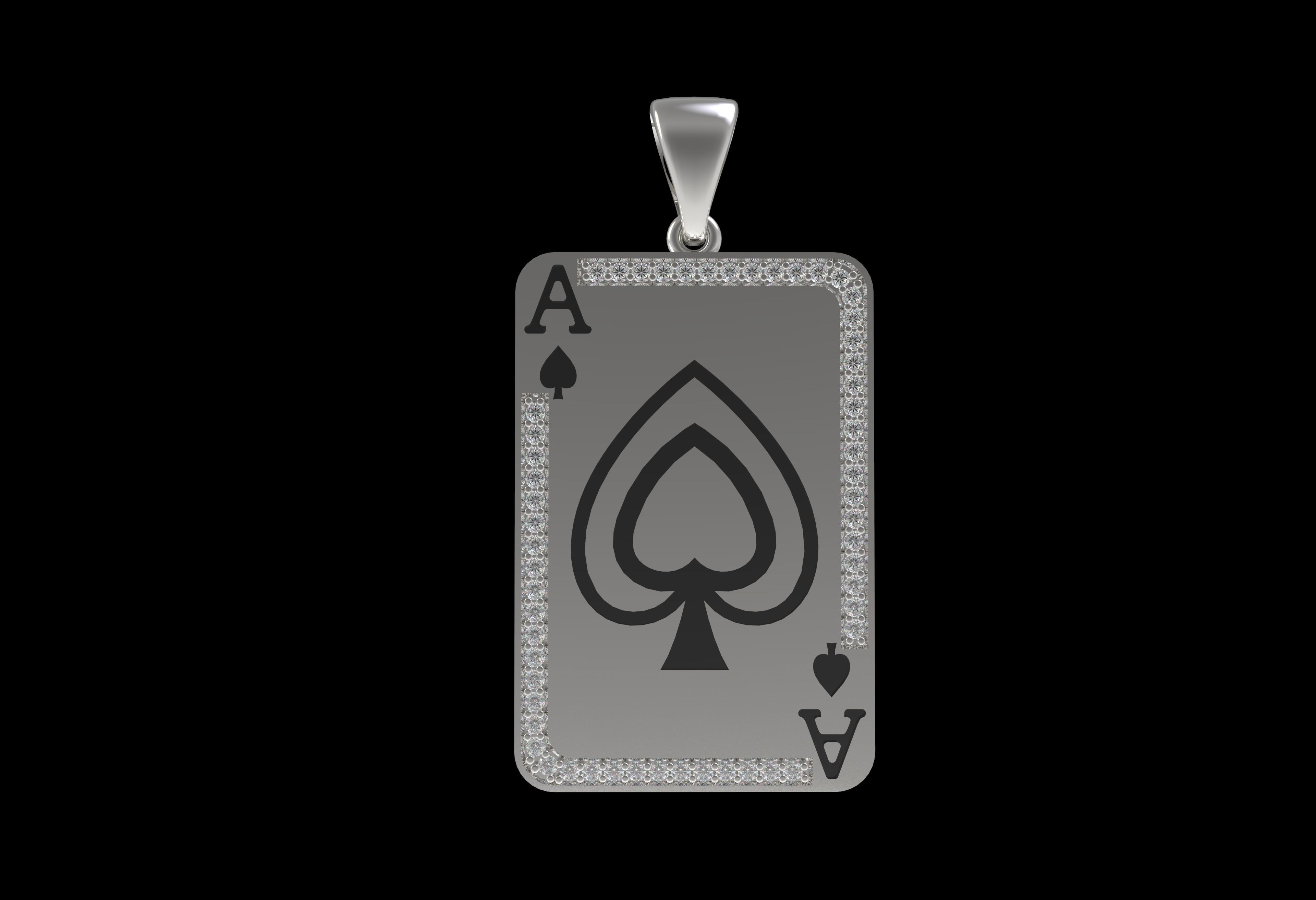 Ace Playing Card Pendant 3D print model_19