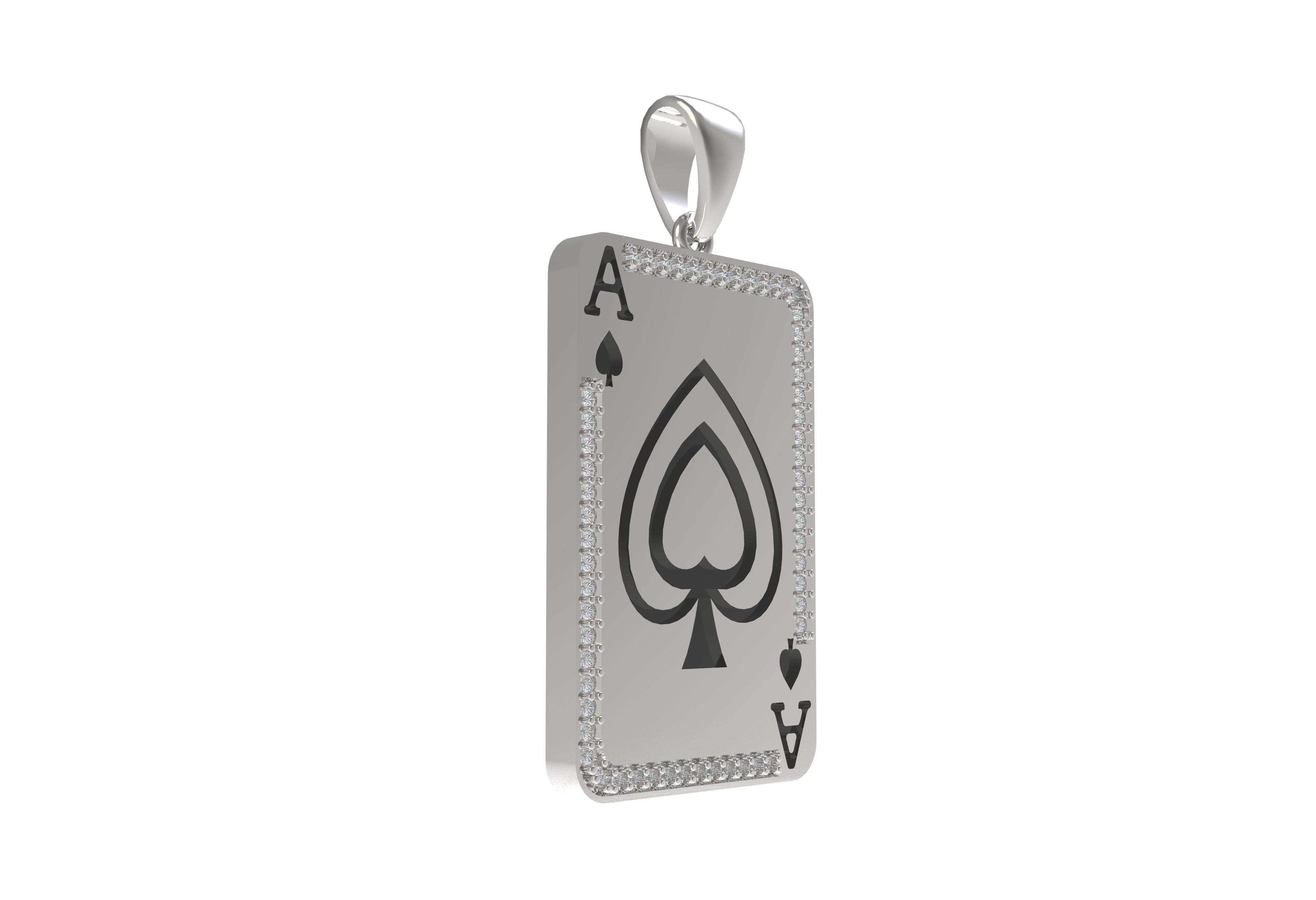 Ace Playing Card Pendant 3D print model_14